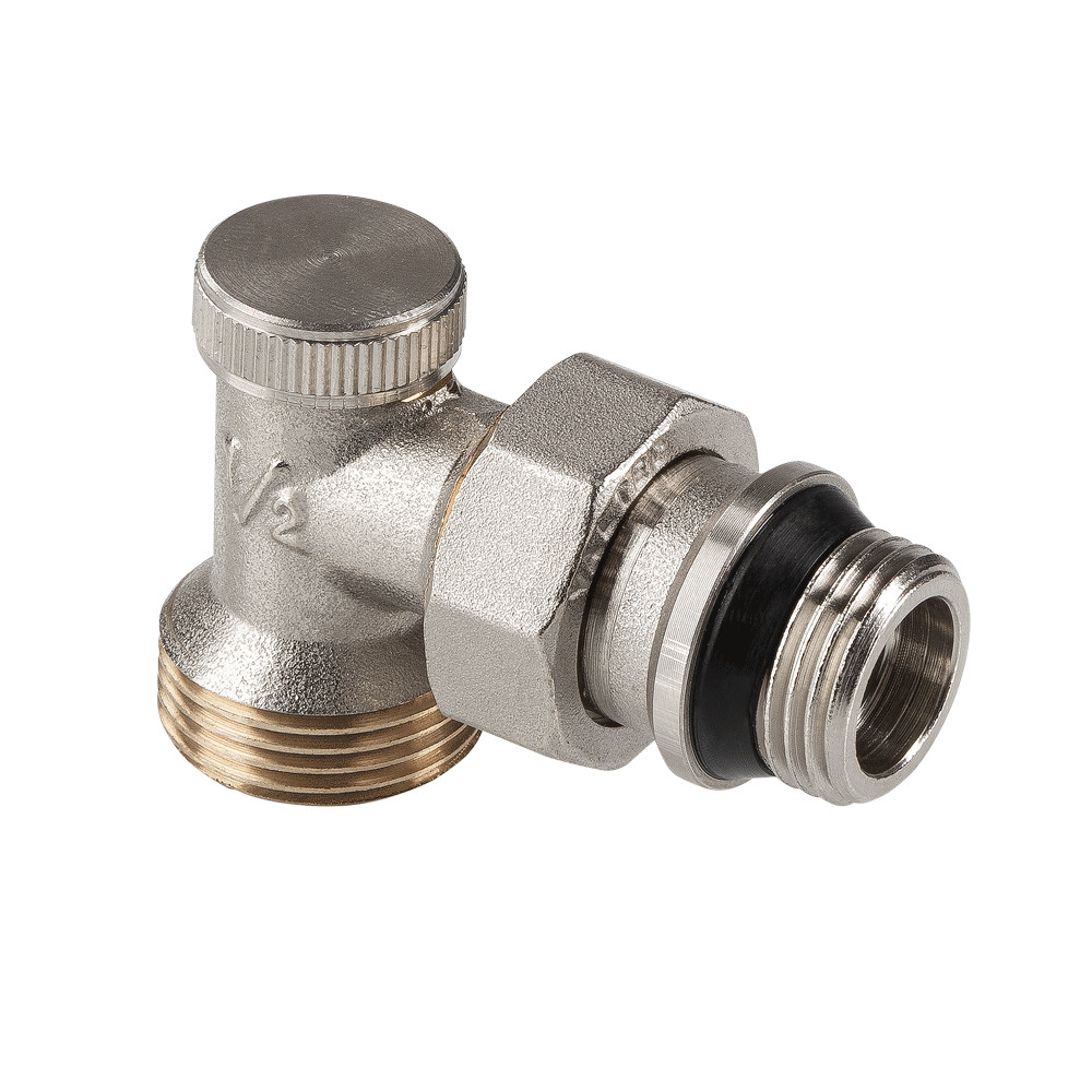 Клапан настроечный угловой с самоуплотняющимся полусгоном и переходом на Евроконус VT.019.NER