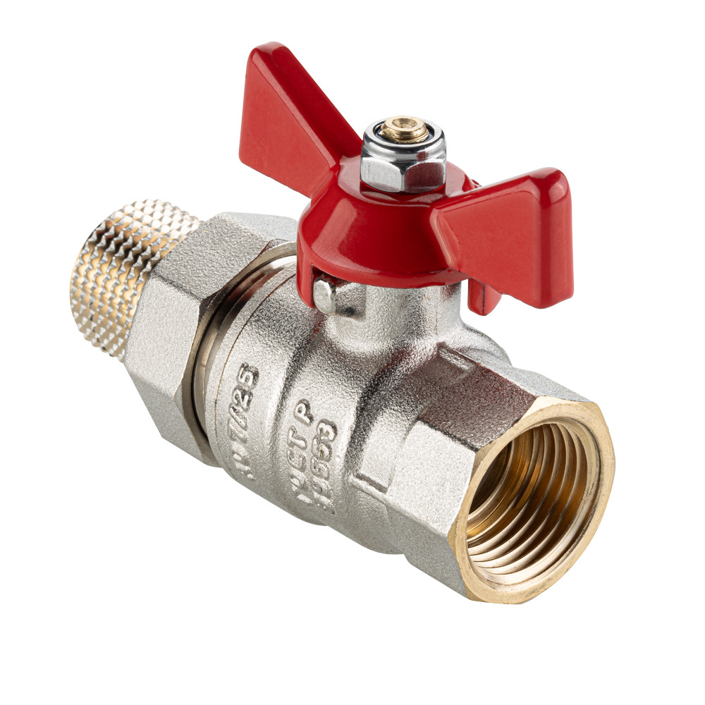 Кран шаровой «BASE-ГОСТ» со сгоном и ручкой-бабочкой VT.227S.N