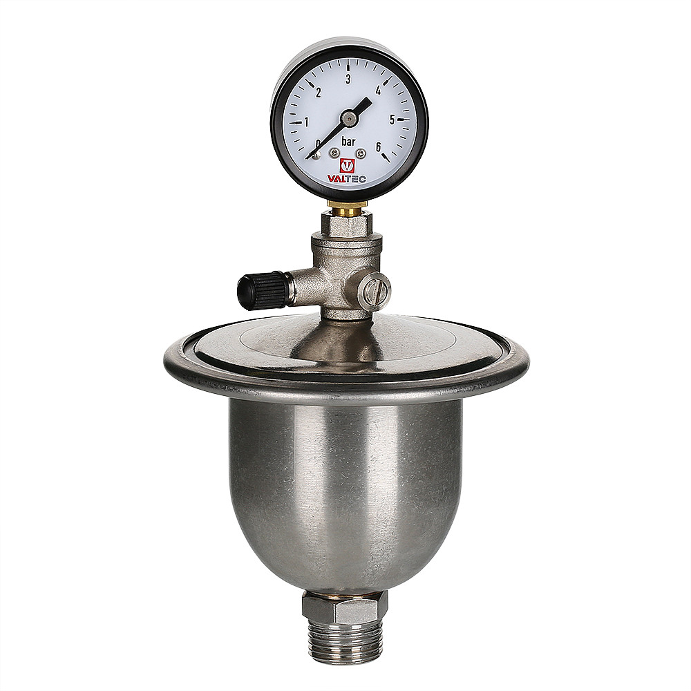 Гаситель гидроударов мембранный с манометром VT.CAR20.I