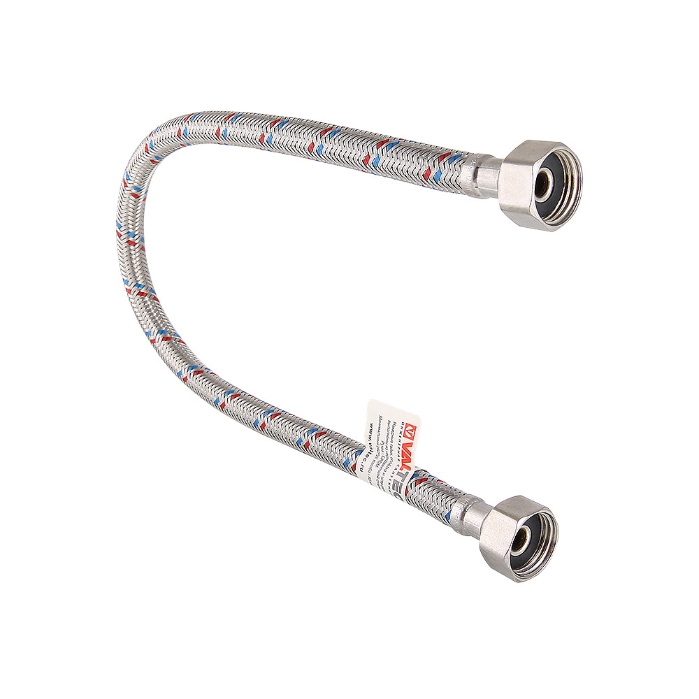 Подводка гибкая для воды с ниппелем из нержавеющей стали, гайка–гайка VTf.001.IS