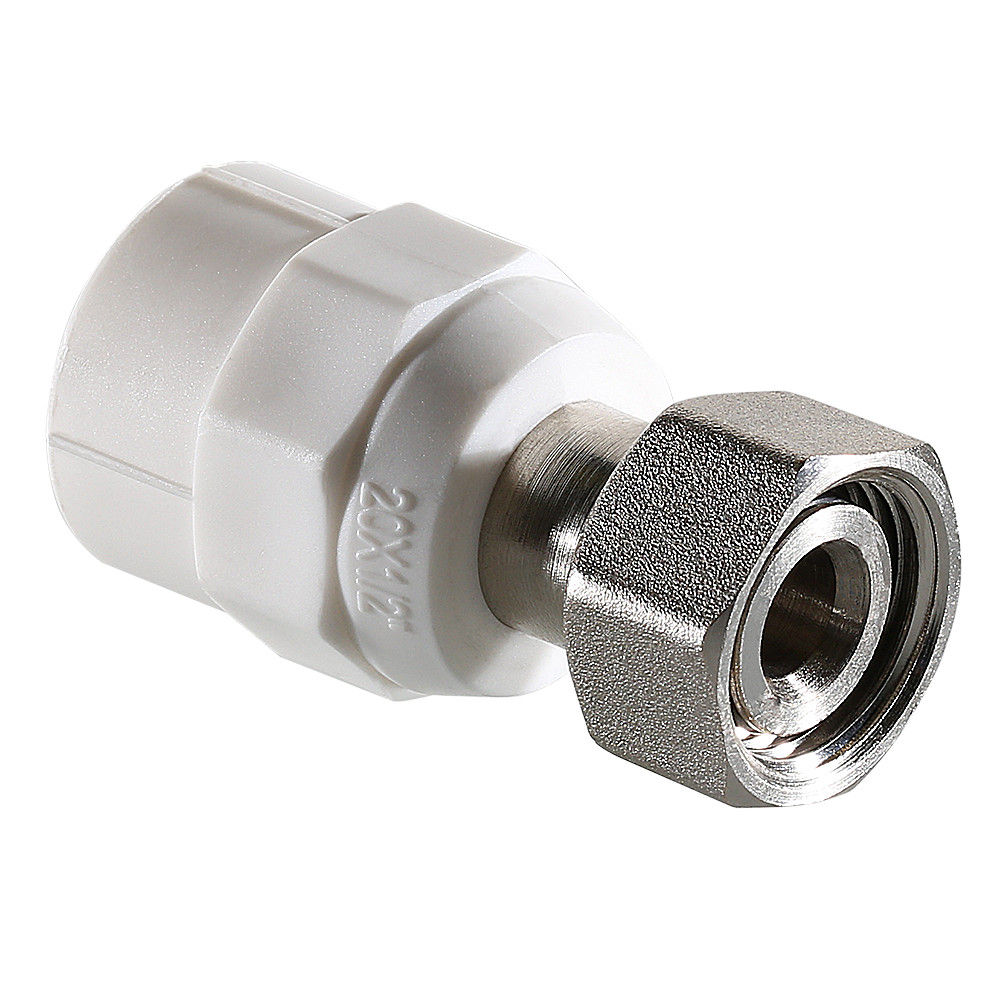 Фитинг полипропиленовый с накидной гайкой для перехода на «конус» VTp.708.K