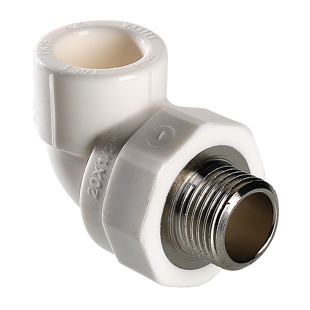 Фитинг полипропиленовый – угольник с переходом на наружную резьбу VTp.753.0